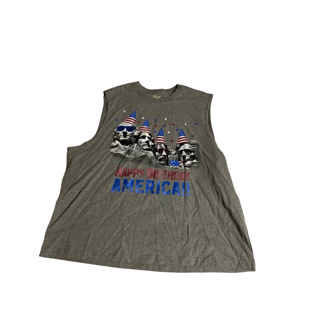 Men’s Patriotic Faded Glory Happy Birthday America Tee, Size 2XL